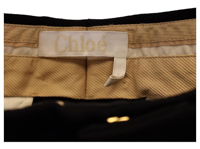 Chloé Pantalón recto Chloe de lana virgen negra Negro - vista 3