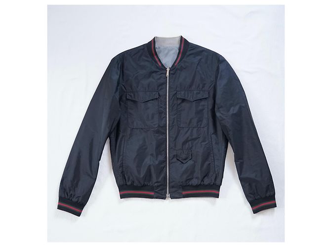 Giacca bomber Gucci reversibile Black Grey - view 3