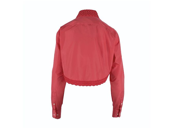 Autre Marque Camicia corta con colletto all'uncinetto Rubino Gaeta Rosa - vista 2