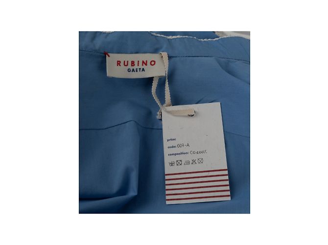 Autre Marque Camicia corta con colletto all'uncinetto Rubino Gaeta Blu - vista 4