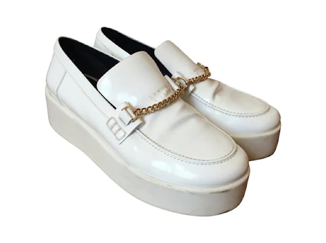 Céline Mules e zoccoli CELINE T.EU 38 Pelle Bianco - vista 7