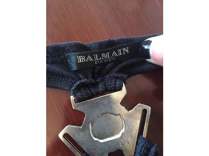BALMAIN Tops T.IT 40 Lino Negro - vista 5