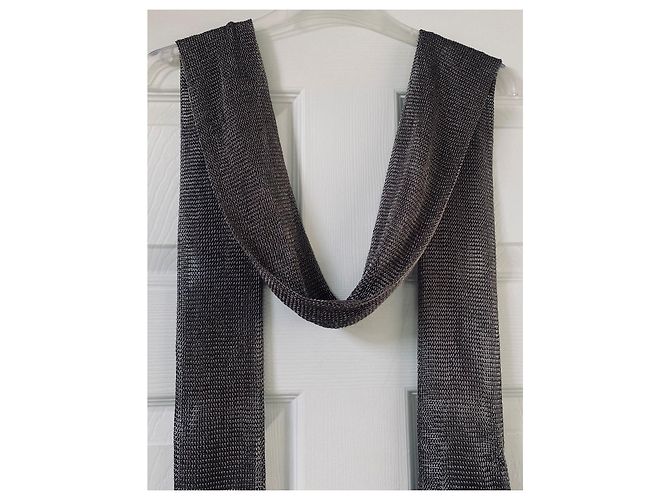Mint Velvet Sciarpa sottile metallica Grigio Metallico - vista 4