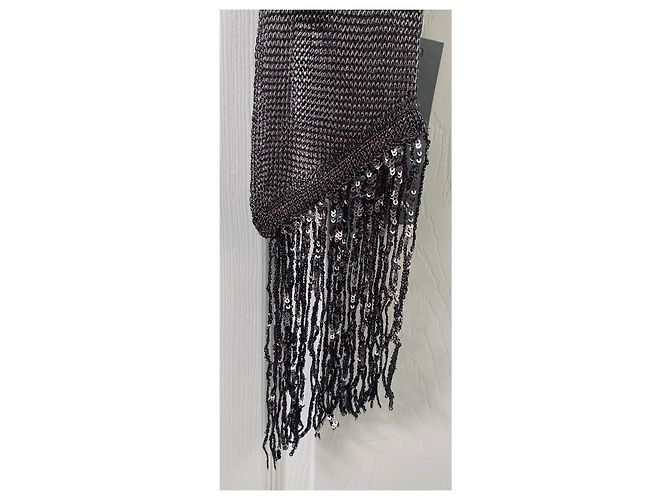 Mint Velvet Sciarpa sottile metallica Grigio Metallico - vista 5
