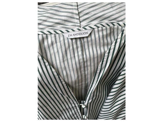 Camicia a righe JW Anderson bianca e verde in cotone Bianco - vista 2