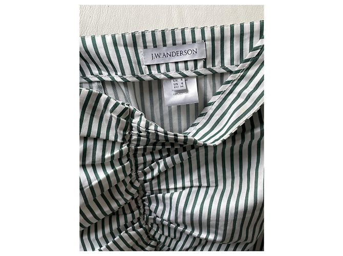 Falda asimétrica a rayas JW Anderson Blanca y Verde Blanco - vista 2