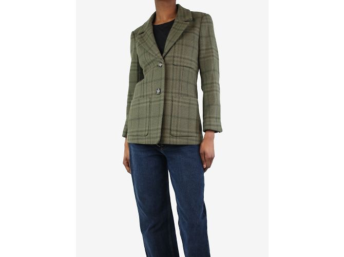 Ganni Americana cuadros verde - talla UK 6 - vista 3