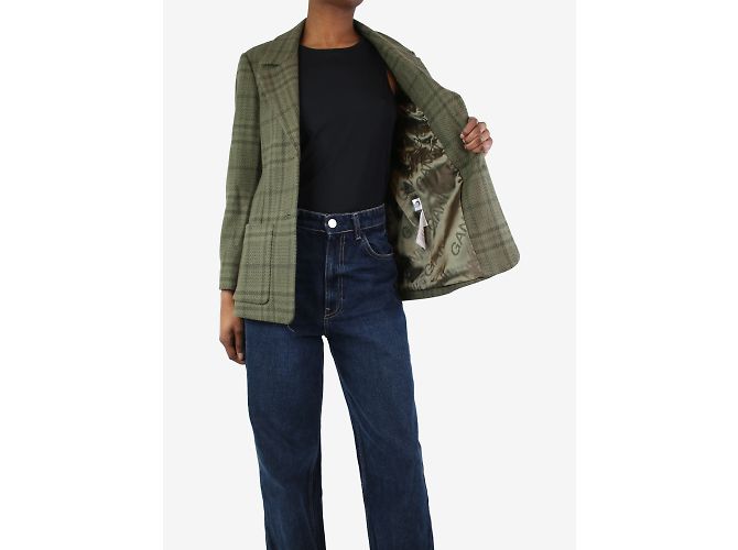 Ganni Americana cuadros verde - talla UK 6 - vista 4