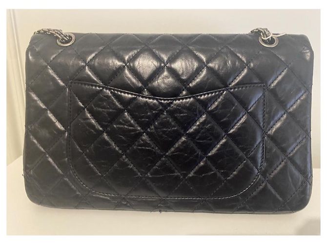 Borsa a mano Chanel 2.55 Large in pelle blu navy - vista 2