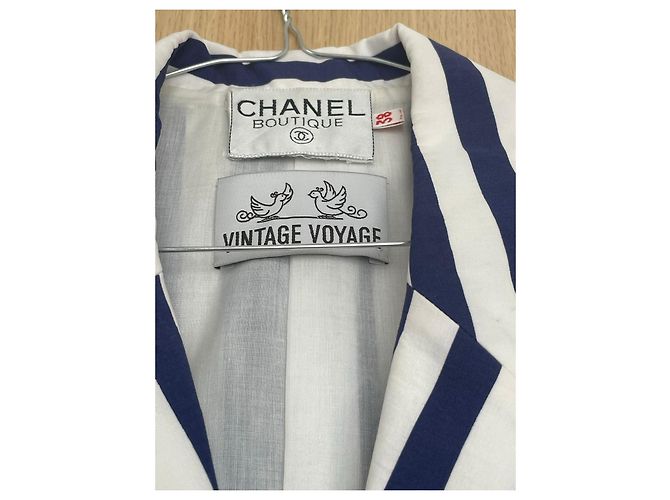 Chaqueta Chanel Azul de Algodón - vista 3