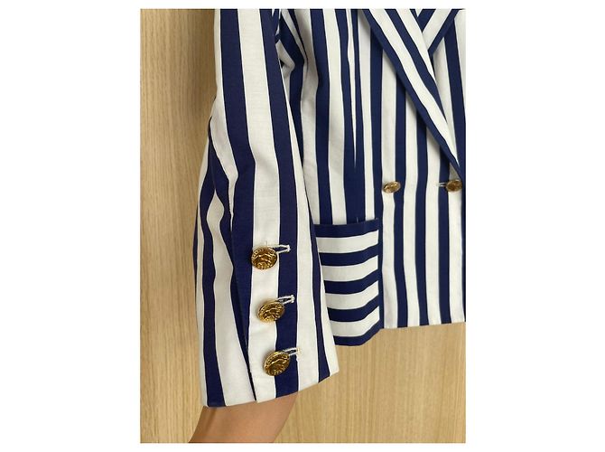 Chaqueta Chanel Azul de Algodón - vista 6