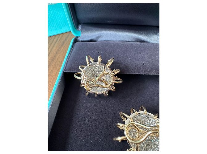 Orecchini Tiffany & Co Apollo Oro 18k e Platino con Diamanti D'oro - vista 4
