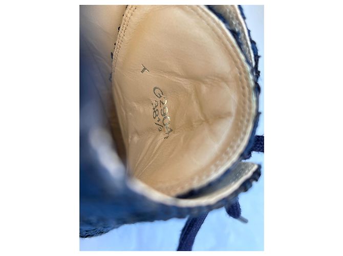 Chanel sneakers / scarpe da tennis con lacci logo CC Blu - vista 4
