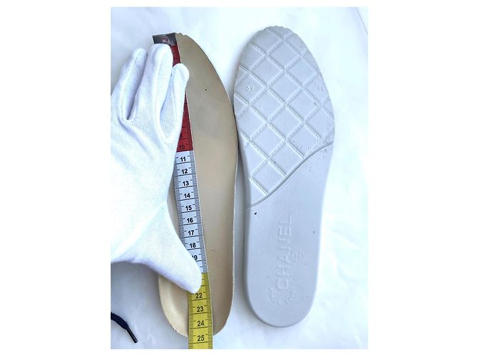 Chanel sneakers / scarpe da tennis con lacci logo CC Blu - vista 5