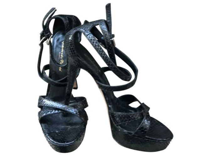 GIANVITO ROSSI Sandali T.EU 37.5 Pelli esotiche Nero - vista 7
