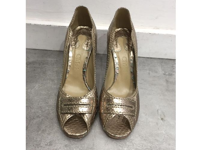 Chloé CHLOE Espadrilles T.EU 37 Pelli esotiche D'oro - vista 2