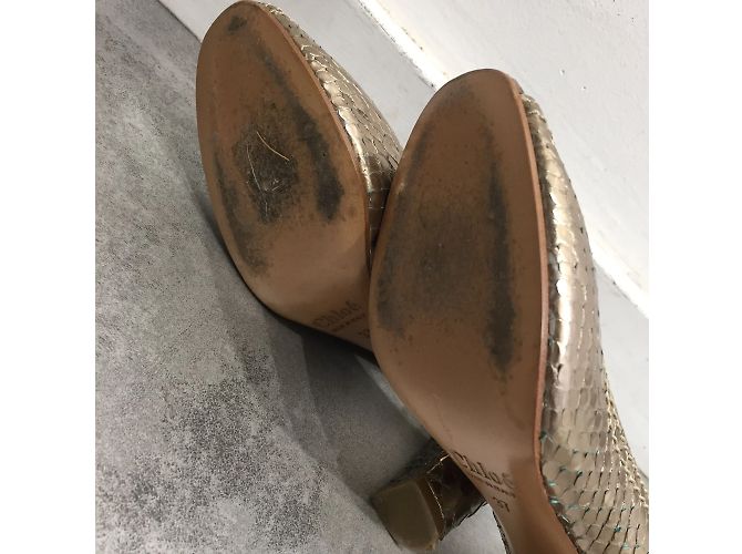 Chloé CHLOE Espadrilles T.EU 37 Pelli esotiche D'oro - vista 4