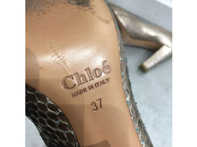 Chloé CHLOE Espadrilles T.EU 37 Pelli esotiche D'oro - vista 5