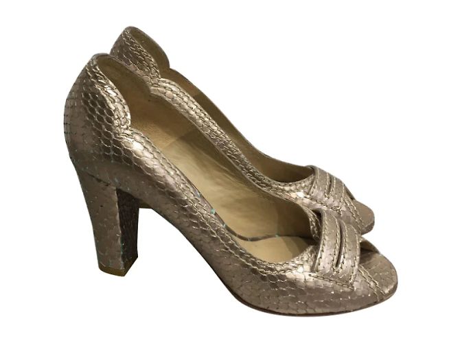 Chloé CHLOE Espadrilles T.EU 37 Pelli esotiche D'oro - vista 6