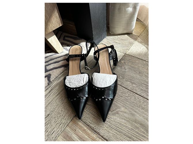 Décolleté Christian Dior in pelle nera Nero - vista 2