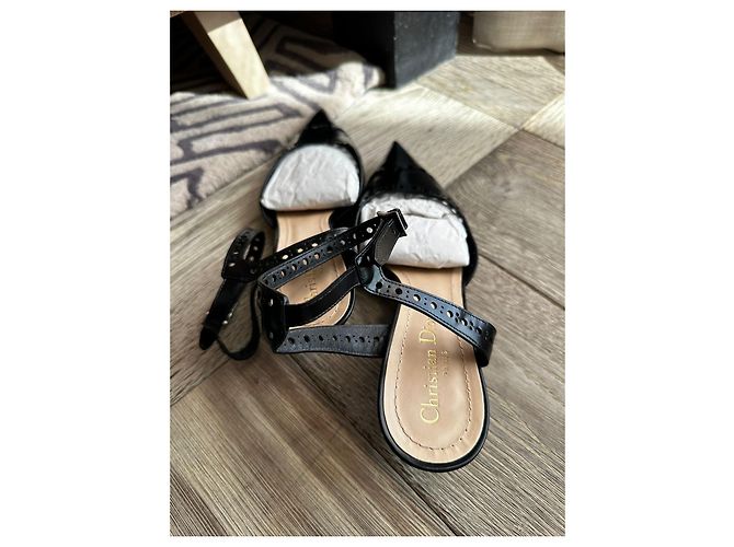 Décolleté Christian Dior in pelle nera Nero - vista 5