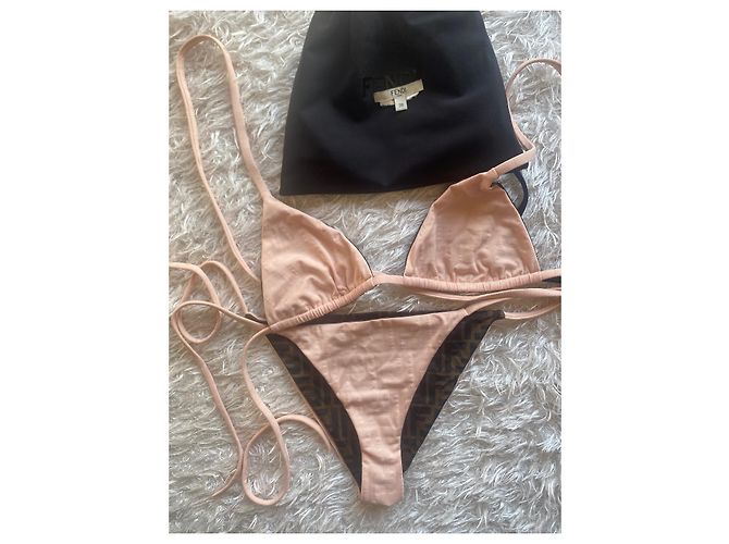 Bikini reversible Fendirama rosa de Fendi. Castaño Monograma - vista 3