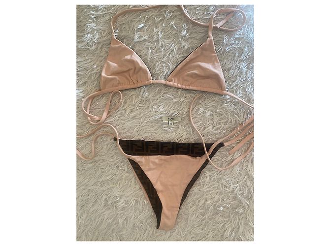 Bikini reversible Fendirama rosa de Fendi. Castaño Monograma - vista 7