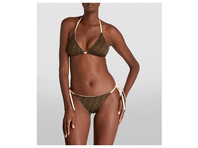 Bikini reversible Fendirama rosa de Fendi. Castaño Monograma - vista 9