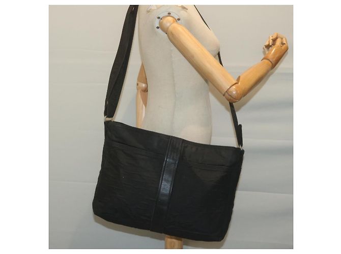 Hermès HERMES Acapulco Basas MM Borsa a tracolla Nylon Nero Auth bs11741 - vista 20