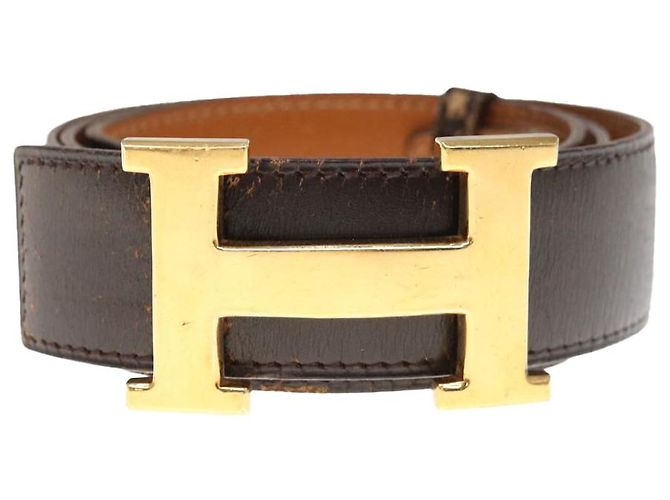 Hermès HERMES Constance Gürtel Leather 35.4""" Dark Brown Original am5720 Dunkelbraun - Ansicht 2