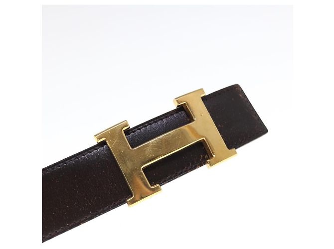 Hermès HERMES Constance Gürtel Leather 35.4""" Dark Brown Original am5720 Dunkelbraun - Ansicht 8