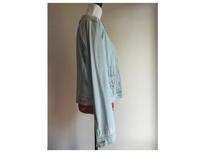 Luisa Spagnoli Giacca in denim decorato con cristalli Blu chiaro - vista 4