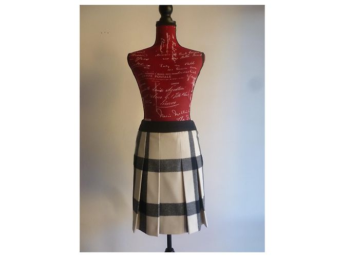 Falda de corte A en mezcla de lana Max & Co negro blanco - vista 2
