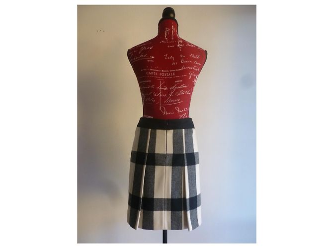 Falda de corte A en mezcla de lana Max & Co negro blanco - vista 3
