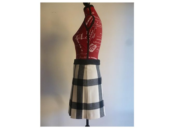 Falda de corte A en mezcla de lana Max & Co negro blanco - vista 4