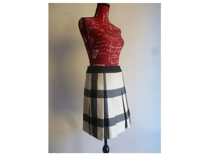 Falda de corte A en mezcla de lana Max & Co negro blanco - vista 5