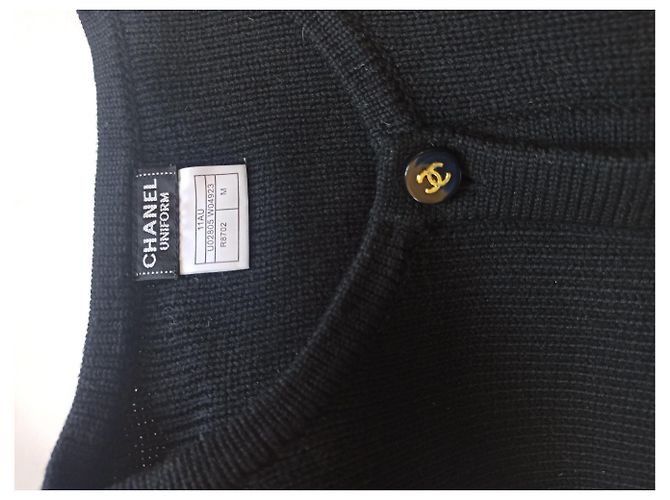 Cambon Chanel Uniform Cardigan aus dunkelblauer Wolle Marineblau - Ansicht 5
