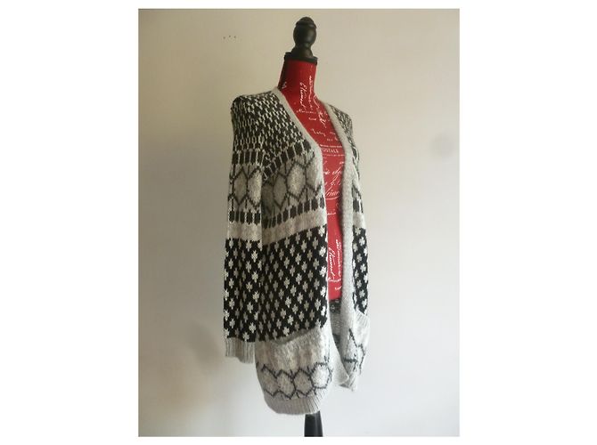 Zara Strickjacke aus Wolle und Mohair grau - Ansicht 2