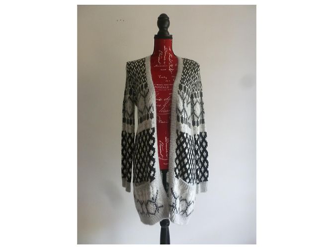 Zara Strickjacke aus Wolle und Mohair grau - Ansicht 4