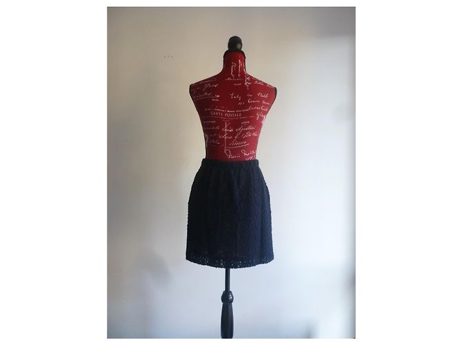 Pennyblack Mini saia de lã Azul escuro - vista 2