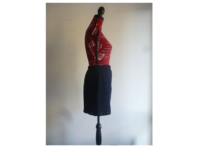 Pennyblack Mini saia de lã Azul escuro - vista 4