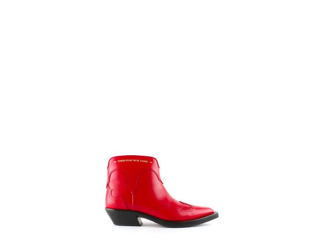DIOR - Dior West Stiefeletten aus rotem Leder mit Absatz (Größe 37) - Ansicht 2