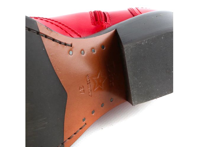 DIOR - Dior West Stiefeletten aus rotem Leder mit Absatz (Größe 37) - Ansicht 6