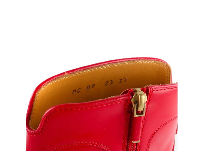 DIOR - Dior West Stiefeletten aus rotem Leder mit Absatz (Größe 37) - Ansicht 7