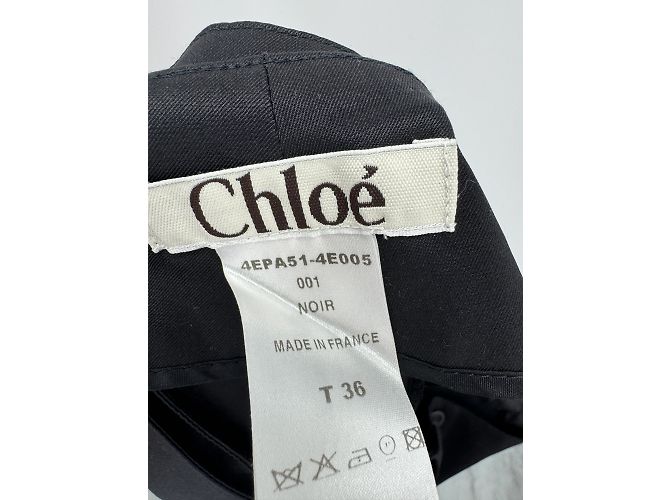 Chloé-Hose T.FR 36 Wolle Schwarz - Ansicht 3