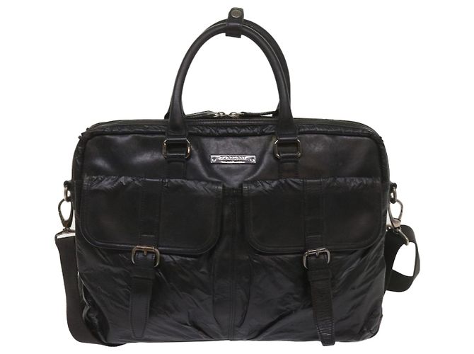 Borsa a tracolla Burberry in pelle nera Auth bs11672 Nero - vista 2