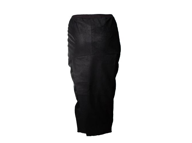 Rick Owens, saia lápis de couro preta Preto - vista 3