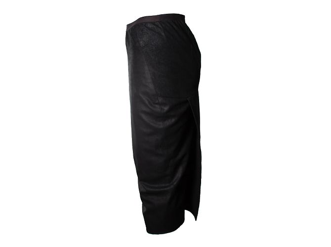 Rick Owens, saia lápis de couro preta Preto - vista 4