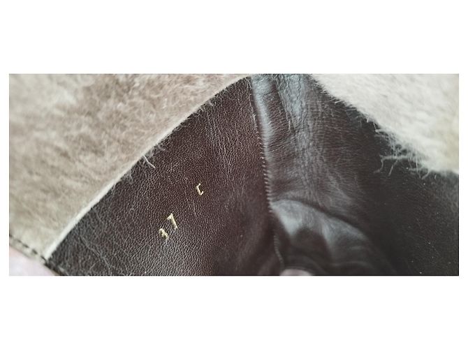 Botas Céline de couro e camurça marrom - vista 8