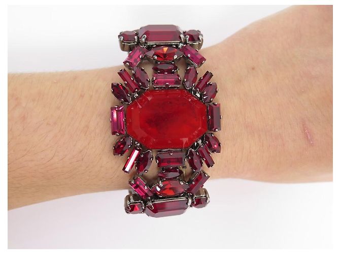 NUOVO BRACCIALE PHILIPPE FERRANDIS IN PIETRA ROSSA 24 BRACCIALE CM ARGENTO - vista 10